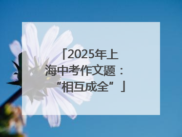 2025年上海中考作文题：“相互成全”